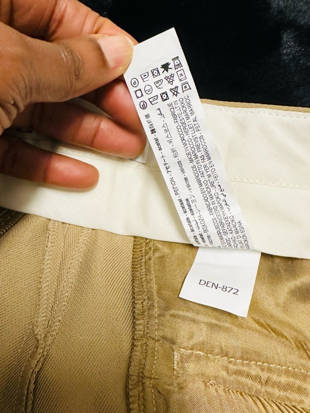 Zara Khaki Beige Wide Leg Trousers High Rise Straight Pants Size Small - Picture 9 of 13
